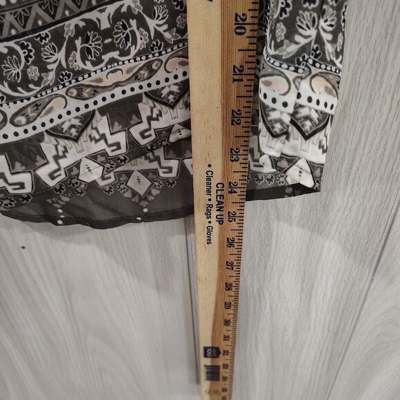 Valerie Stevens Sheer Multicolor Pullover Long Sleeve Blouse Elastic Sleeve PM - Picture 7 of 8